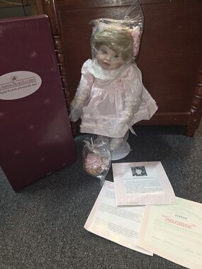 Ashton-Drake 'Suzanne' Porcelain Doll in Pink Dress